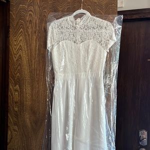 White Jumpsuit with Lace Bodice